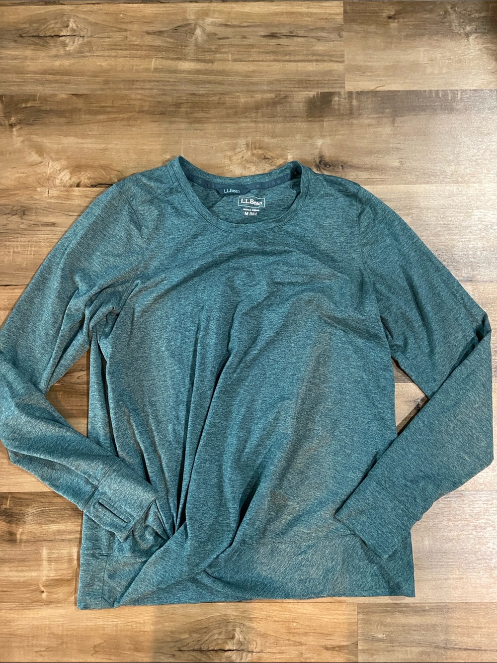 L.L. Bean Women’s Long-Sleeve Crew Neck Top - Heather Green